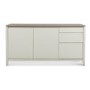Bergen Office Wide Sideboard in Soft Grey & Washed Oak