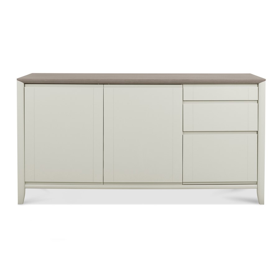 Bergen Office Wide Sideboard in Soft Grey & Washed Oak