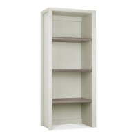 Bergen Narrow Top Shelving Unit in Soft Grey & Washed Oak