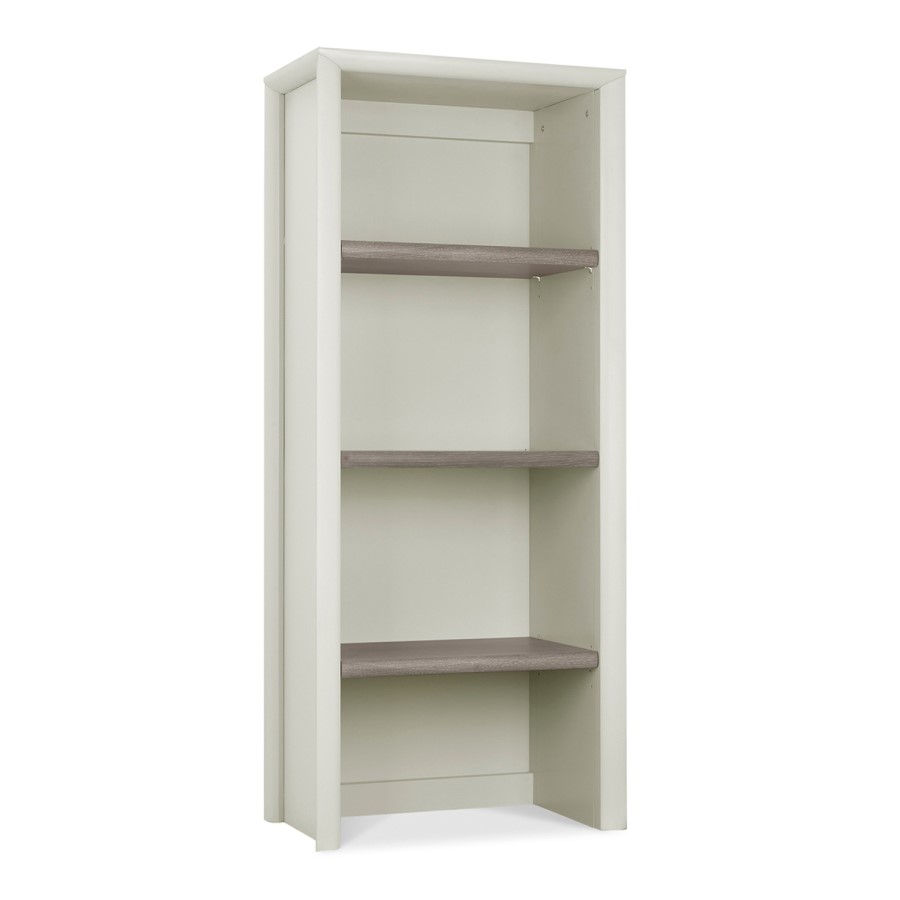 Bergen Narrow Top Shelving Unit in Soft Grey & Washed Oak
