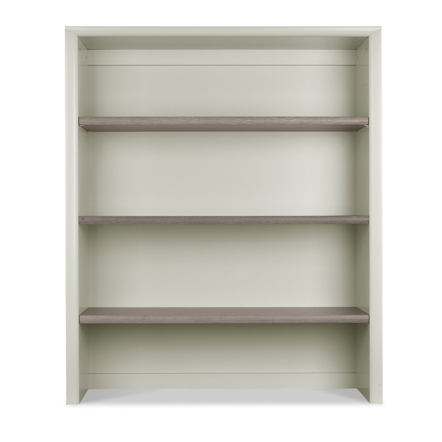 Bergen Wide Top Shelving Unit in Soft Grey & Washed Oak