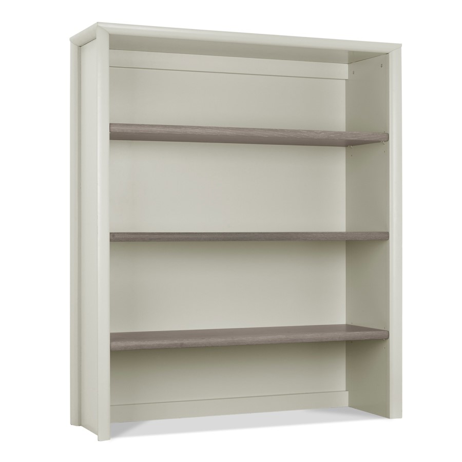 Bergen Wide Top Shelving Unit in Soft Grey & Washed Oak