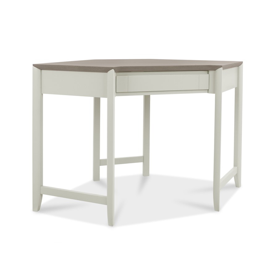 Bergen Corner Desk in Soft Grey & Washed Oak
