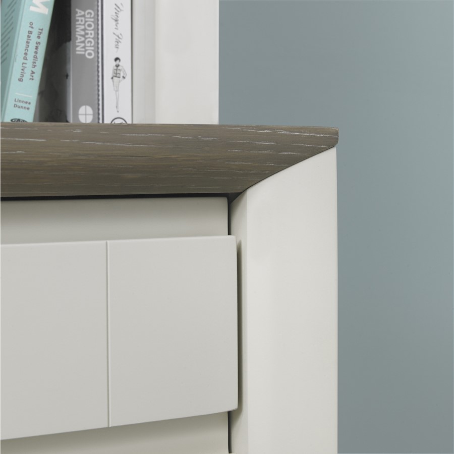 Bergen Corner Desk in Soft Grey & Washed Oak