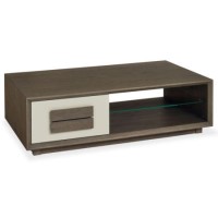 City Weathered Oak and Grey Coffee Table with Drawer