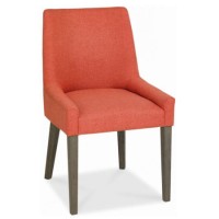 City Weathered Oak and Grey Pair of Scoop Back Chairs in Burnt Orange
