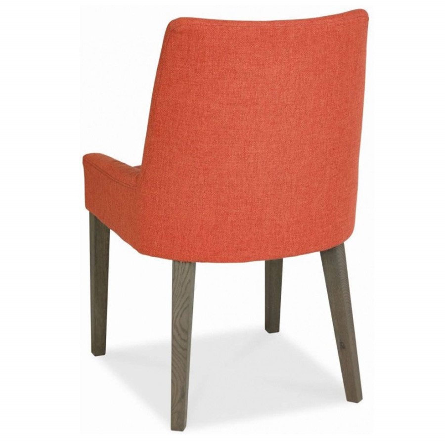 City Weathered Oak and Grey Pair of Scoop Back Chairs in Burnt Orange