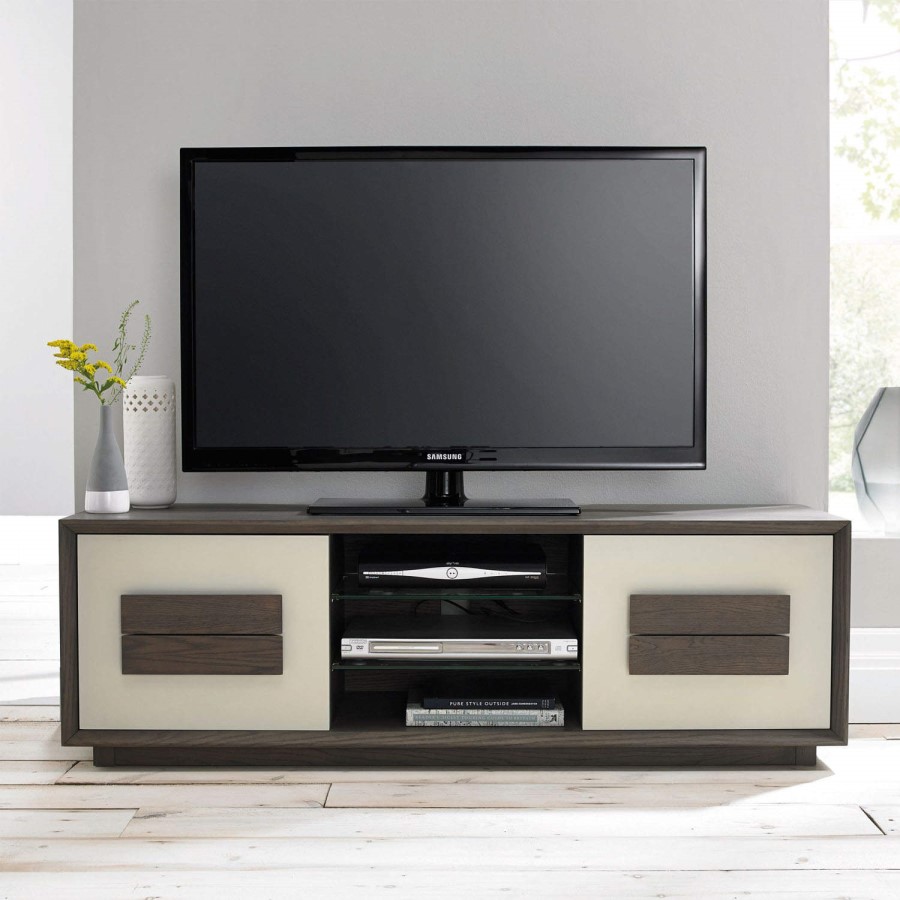 City Weathered Oak and Grey TV Unit