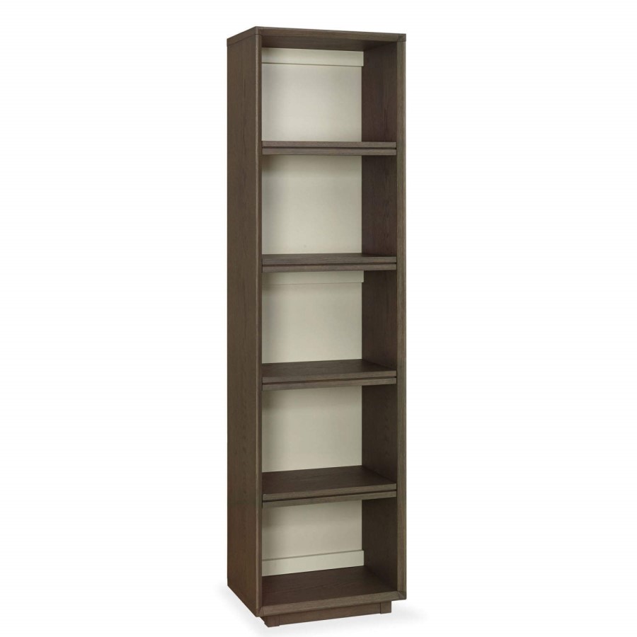 City Weathered Oak and Grey Narrow Bookcase