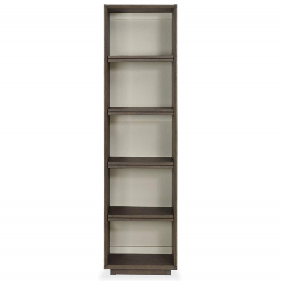 City Weathered Oak and Grey Narrow Bookcase