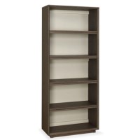 City Weathered Oak and Grey Wide Bookcase