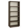 City Weathered Oak and Grey Wide Bookcase