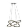 Chrome Ceiling Light with 2 Rings & Clear Crystal Glass - Clover