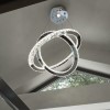 Chrome Ceiling Light with 2 Rings &amp; Clear Crystal Glass - Clover