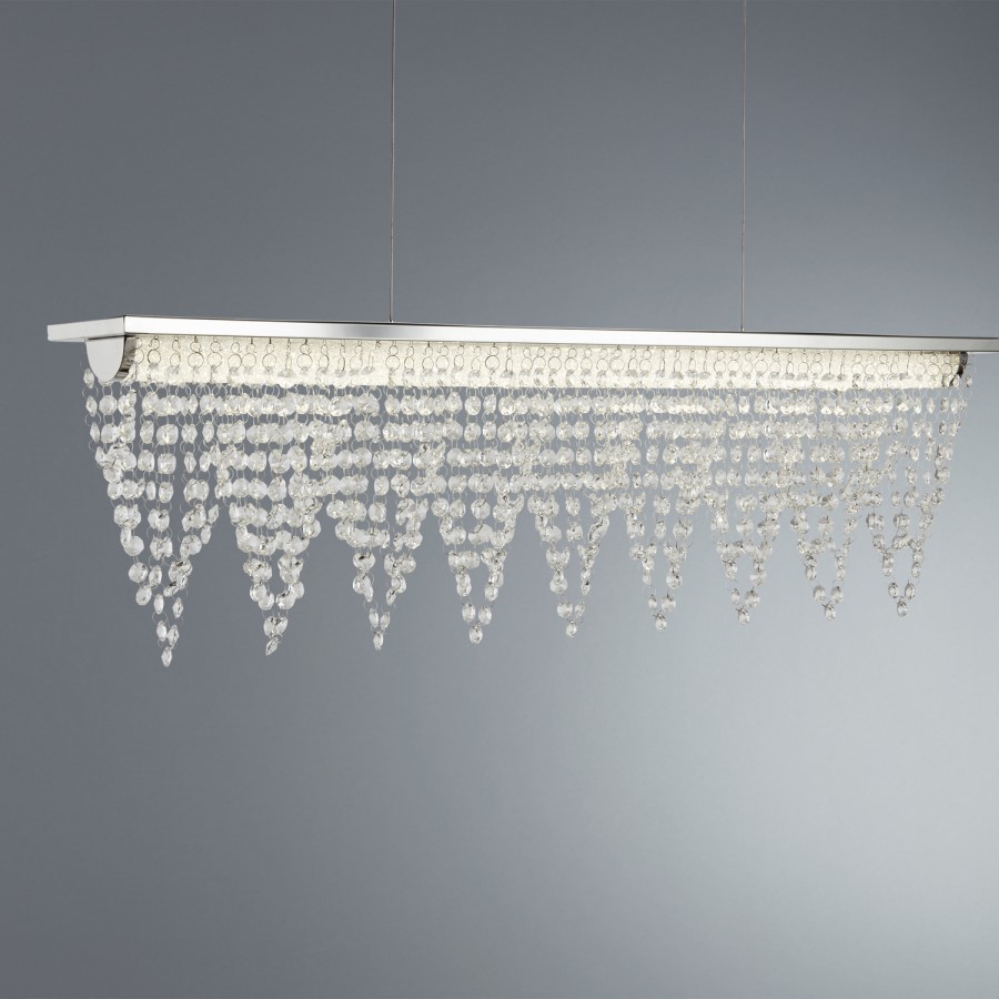 LED Ceiling Light with Chrome Crystals - Drape