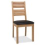 Bentley Designs Provence Oak Slatted Faux Leather pair of chairs in Brown 