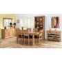 Bentley Designs Provence Oak Slatted Faux Leather pair of chairs in Brown 