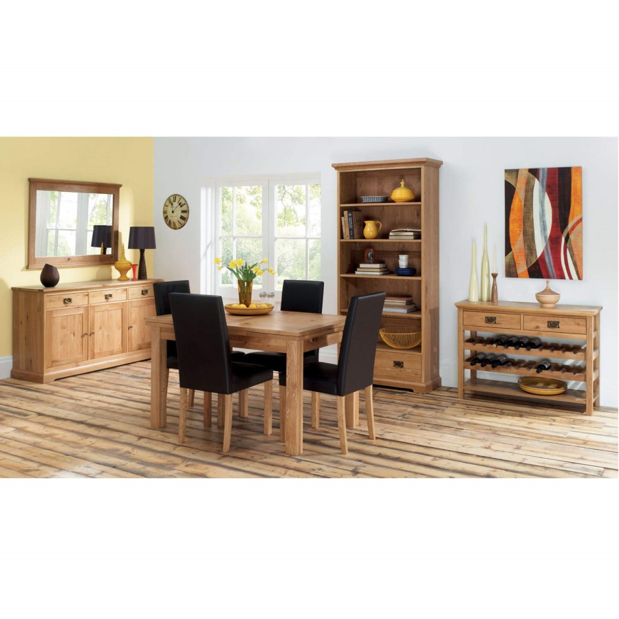 Bentley Designs Provence Oak 4-6 Seater Draw Leaf Extended Table in Oak