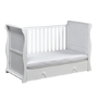 White Cot Bed with Drawer and 3 Adjustable Heights - East Coast Nebraska