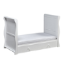 White Cot Bed with Drawer and 3 Adjustable Heights - East Coast Nebraska