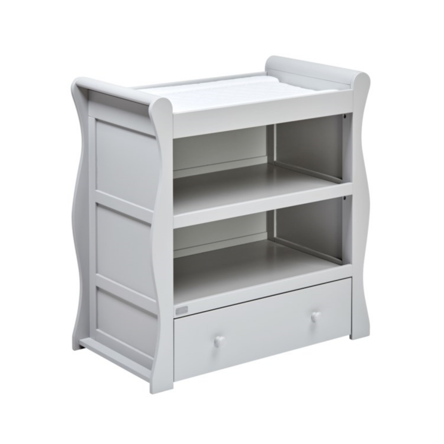 Grey Changing Table with Drawer and Storage Shelves -East Coast Nebraska