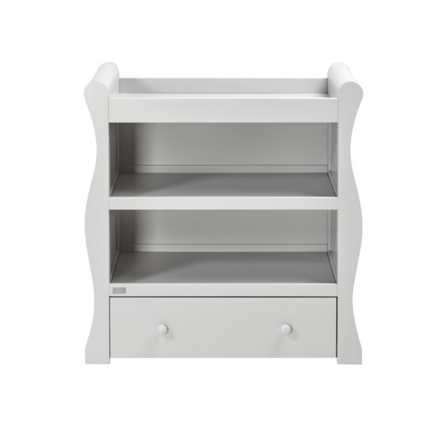 Grey Changing Table with Drawer and Storage Shelves -East Coast Nebraska