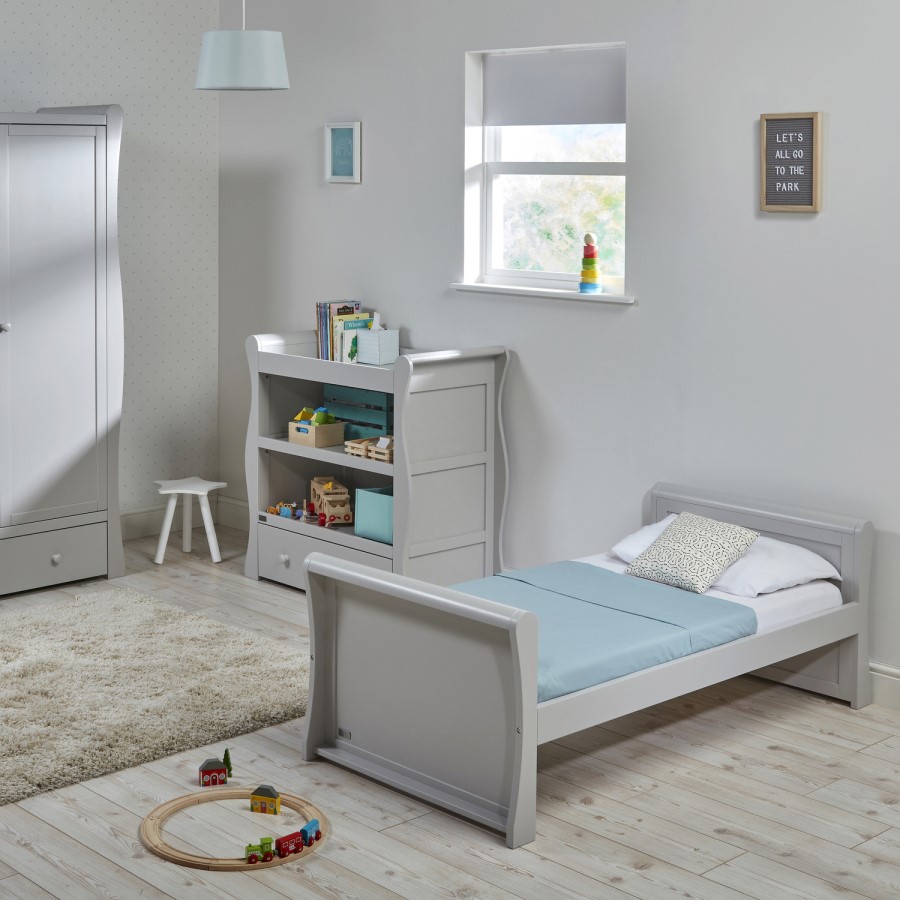 Grey Changing Table with Drawer and Storage Shelves -East Coast Nebraska