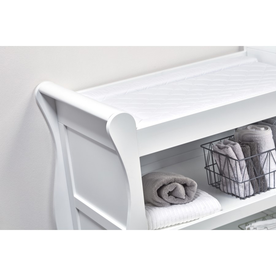 White Changing Table with Drawer and Storage Shelves -East Coast Nebraska
