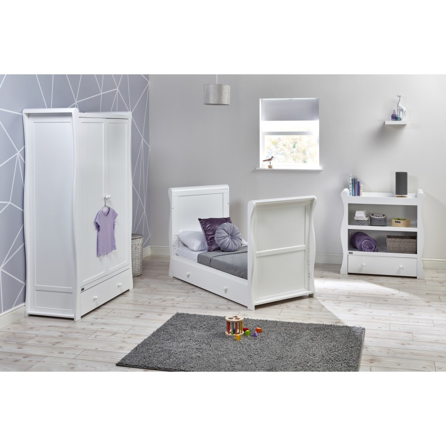 White Changing Table with Drawer and Storage Shelves -East Coast Nebraska