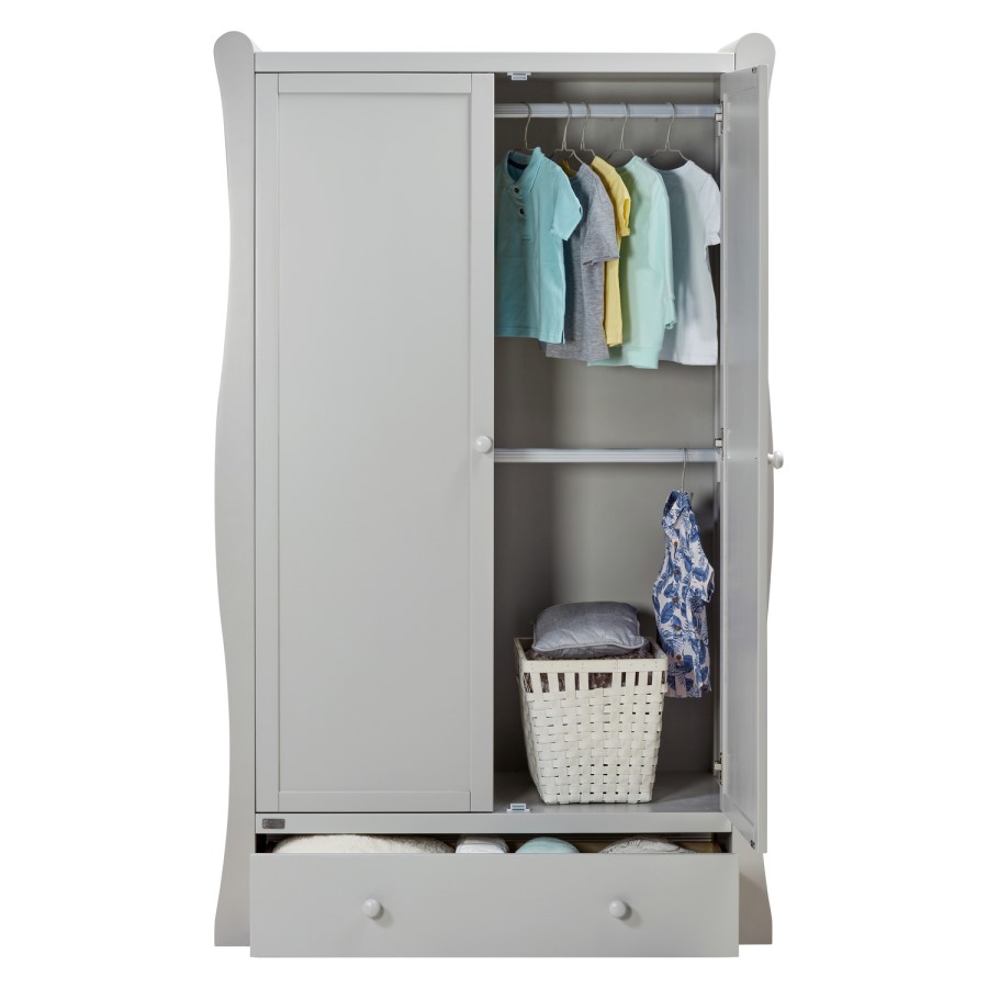 Grey Double Wardrobe with Drawer - East Coast Nebraska