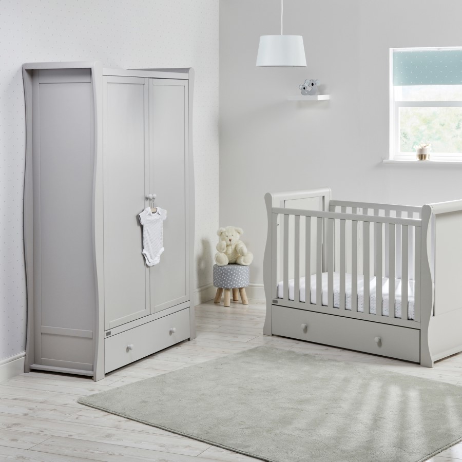 Grey Double Wardrobe with Drawer - East Coast Nebraska