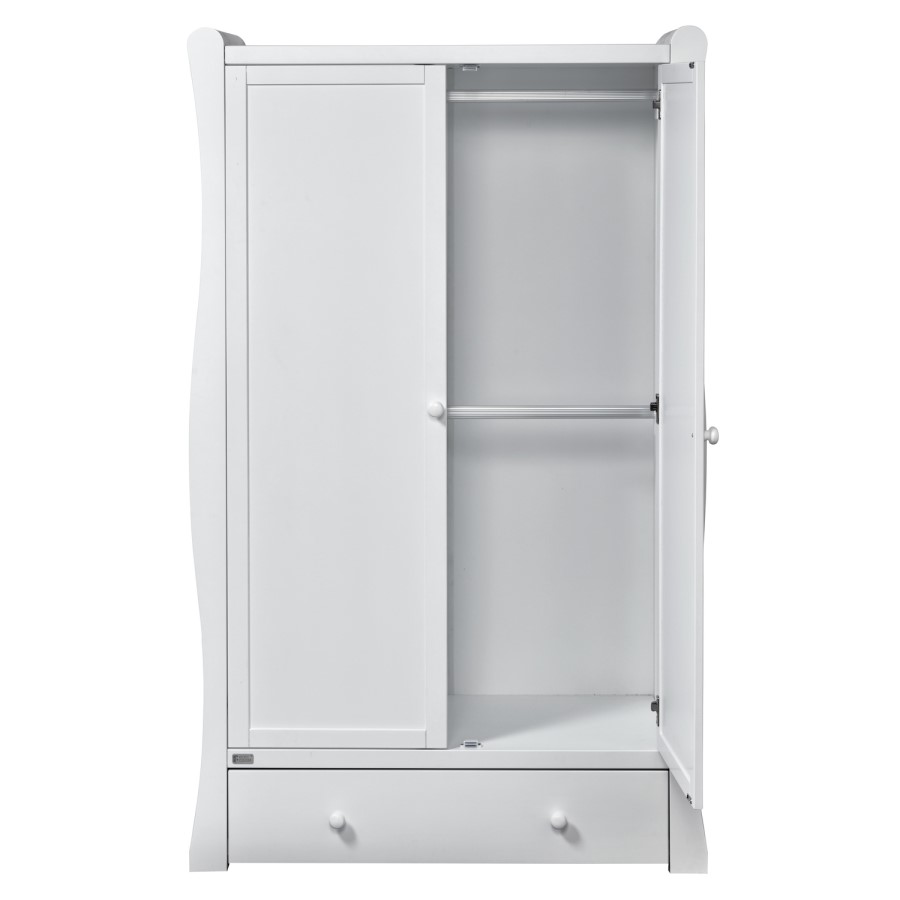 White Double Wardrobe with Drawer - East Coast Nebraska