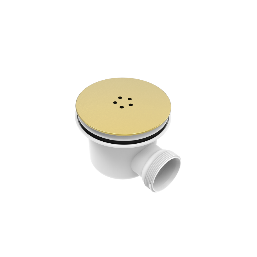 90mm Brushed Brass Shower Tray Waste