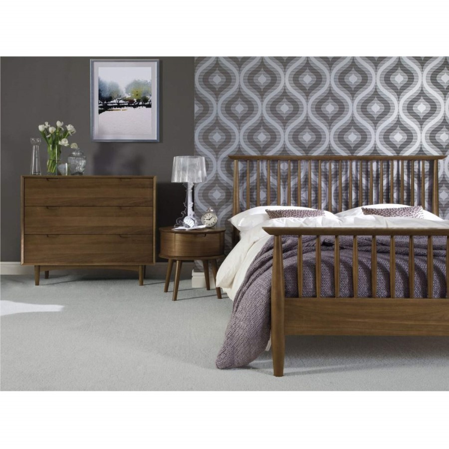 Bentley Designs Orbit Spindle Double Bed in Walnut
