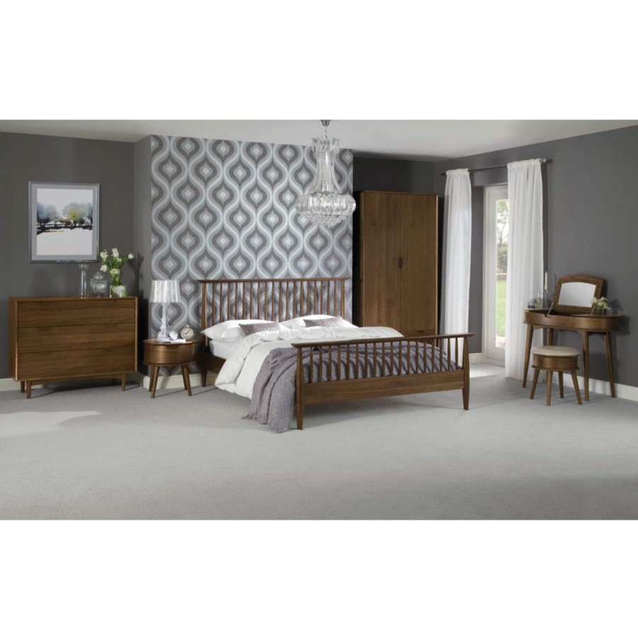 Bentley Designs Orbit Spindle Double Bed in Walnut