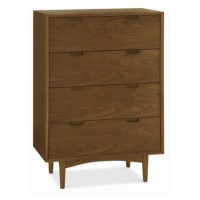 Bentley Designs Orbit 4 Drawer Chest in Walnut