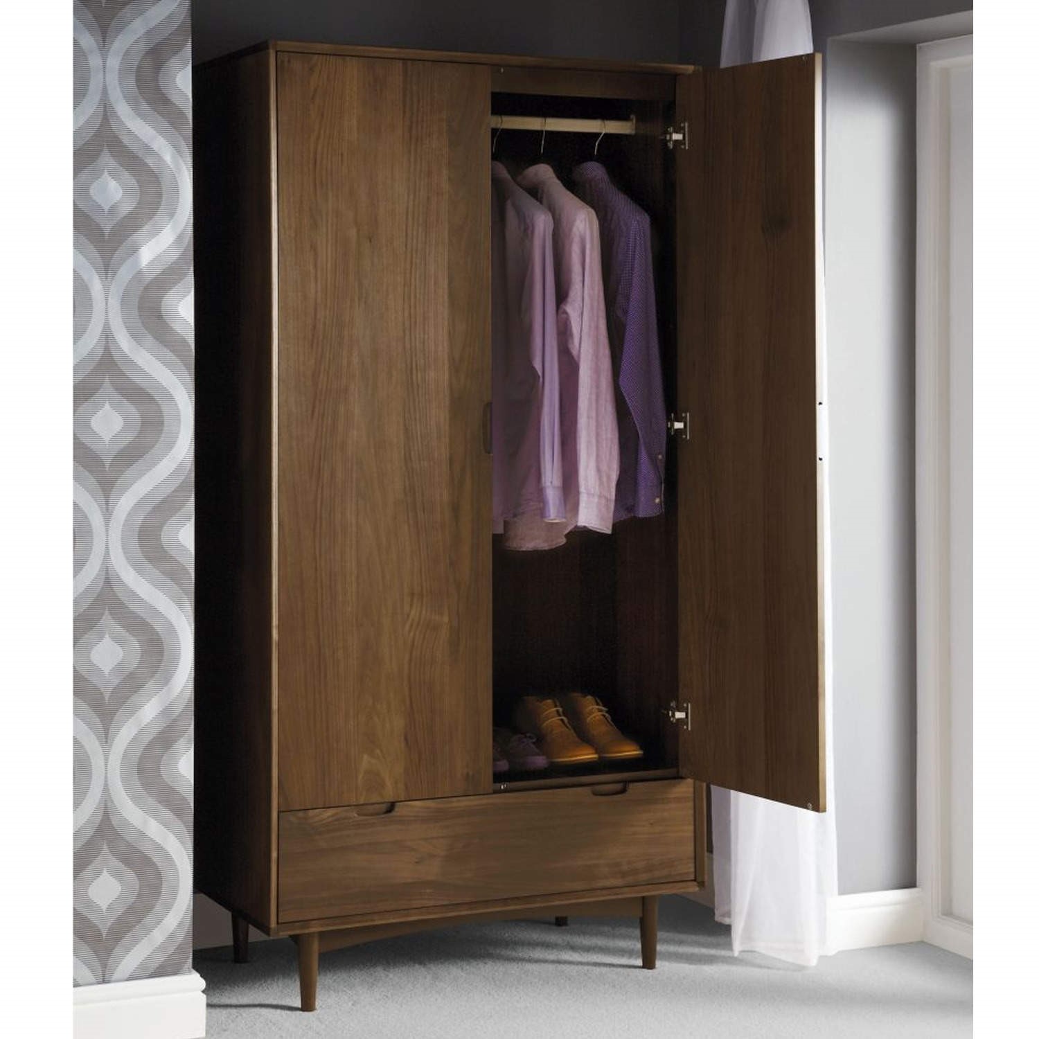 Bentley Designs Orbit Wardrobe In Walnut Furniture123