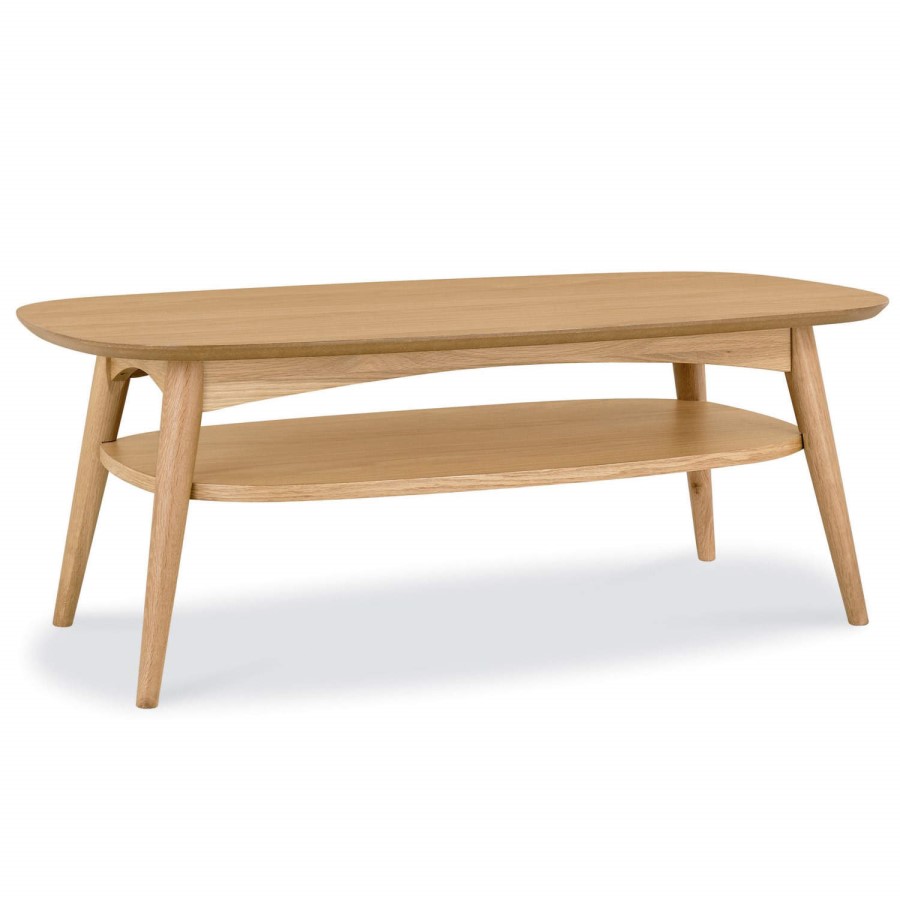 GRADE A1 - Bentley Designs Oslo Oak Coffee Table with Shelf