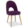 Bentley Designs Pair of Oslo Upholstered Dining Chairs in Plum and Oak