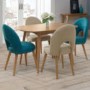 Bentley Designs Pair of Oslo Upholstered Dining Chairs in Teal and Oak