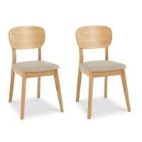 Bentley Designs Pair of Oslo Oak Dining Chairs