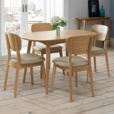Bentley Designs Pair of Oslo Oak Dining Chairs