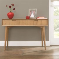 GRADE A1 - Bentley Designs Oslo Oak Console Table with Drawers