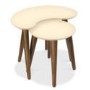 Bentley Designs Oslo Walnut Nest of Tables with Ivory Tops