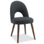 Bentley Designs Pair of Oslo Fabric Dining Chairs in Charcoal and Walnut