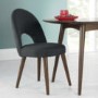 Bentley Designs Pair of Oslo Fabric Dining Chairs in Charcoal and Walnut