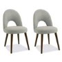 Bentley Designs Pair of Oslo Fabric Dining Chairs in Linen and Walnut