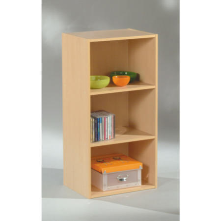 Cube 3 Shelf Bookcase in Maple