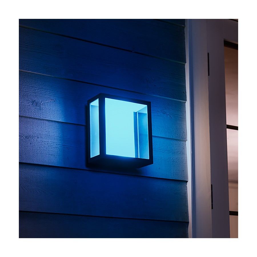 Philips Hue Outdoor Impress Wall Lantern Black - Wide