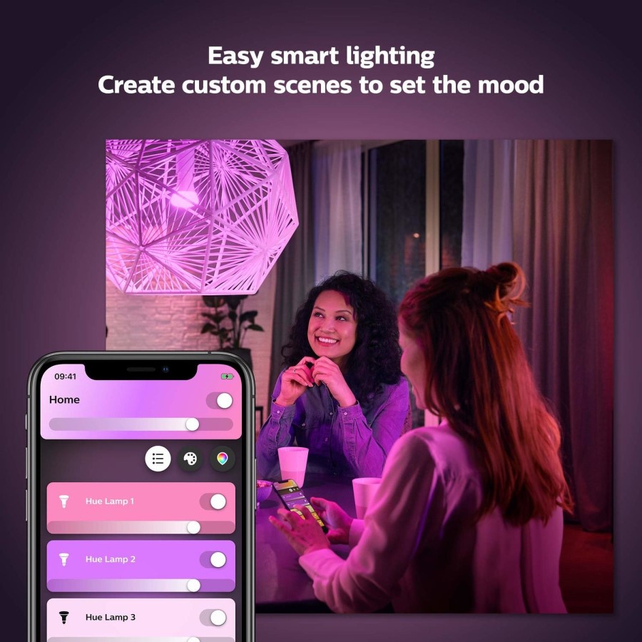 Philips Hue White and Colour Ambiance B22 Twin Pack